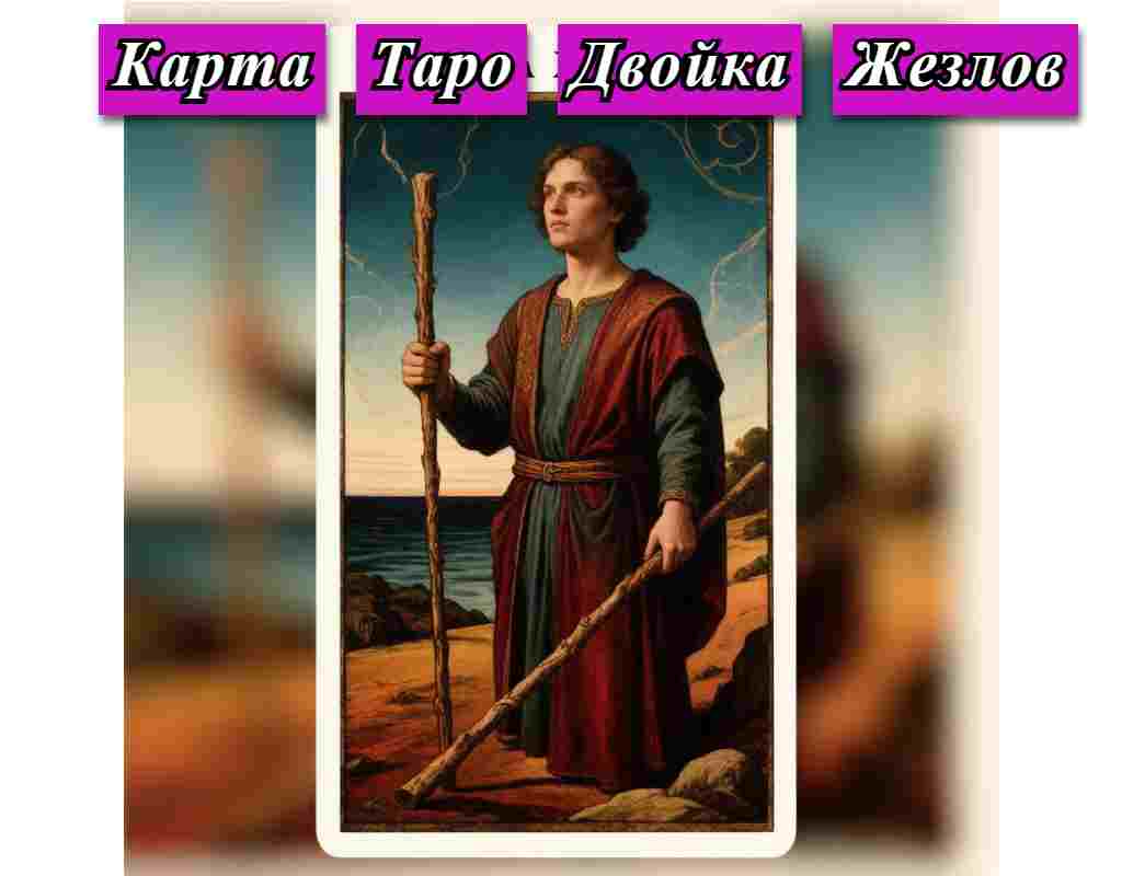 карта таро двойка жезлов на фото